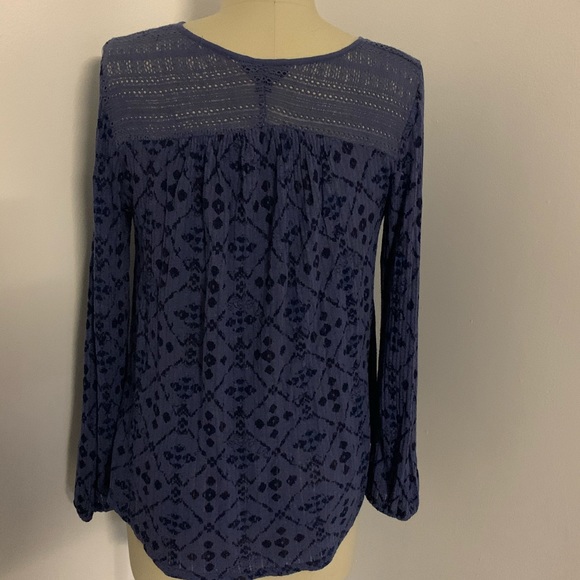 Lucky Brand Knit Floral Lace Top - Picture 2 of 4